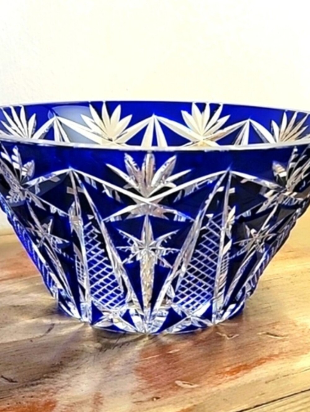 Bleikristall Crystal Cobalt Blue Cut Crystal Decorative Bowl - MINT